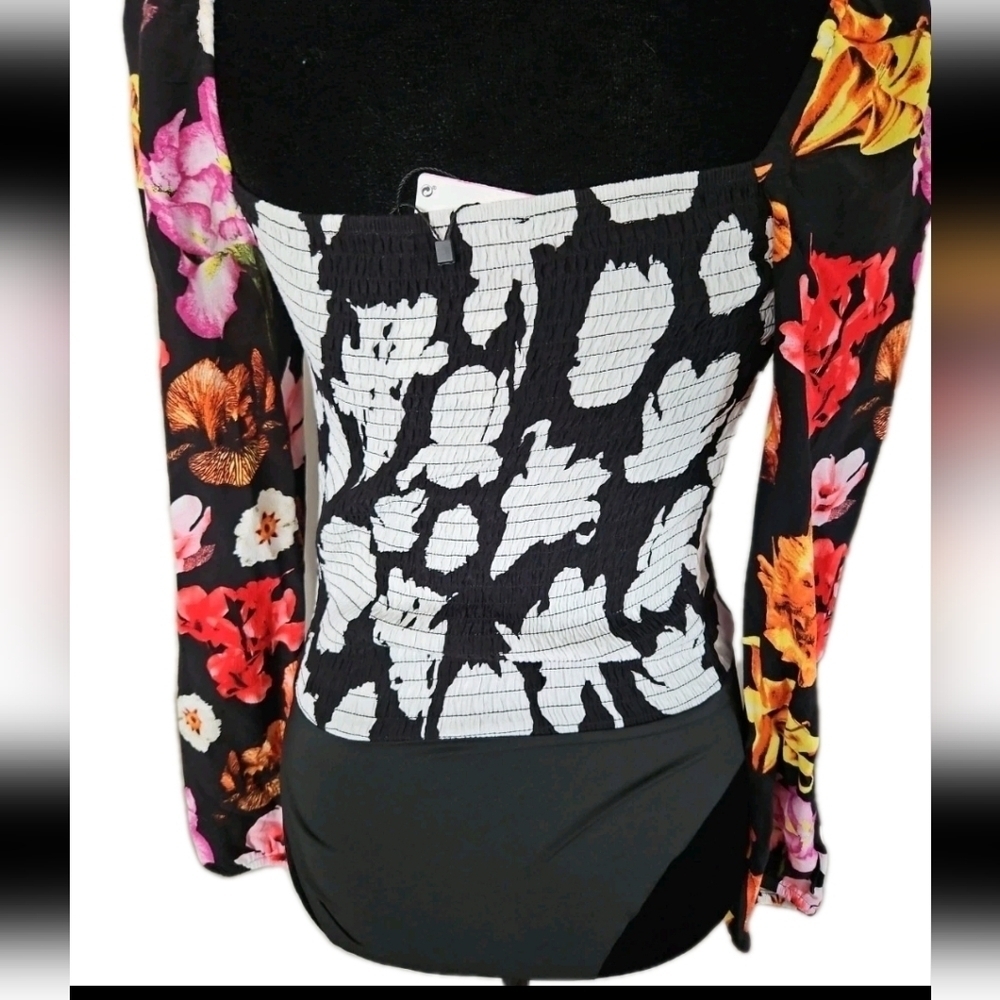 Desigual Womens Christian Lacroix Floral Blouse Bodysuit M - Picture 9 of 15